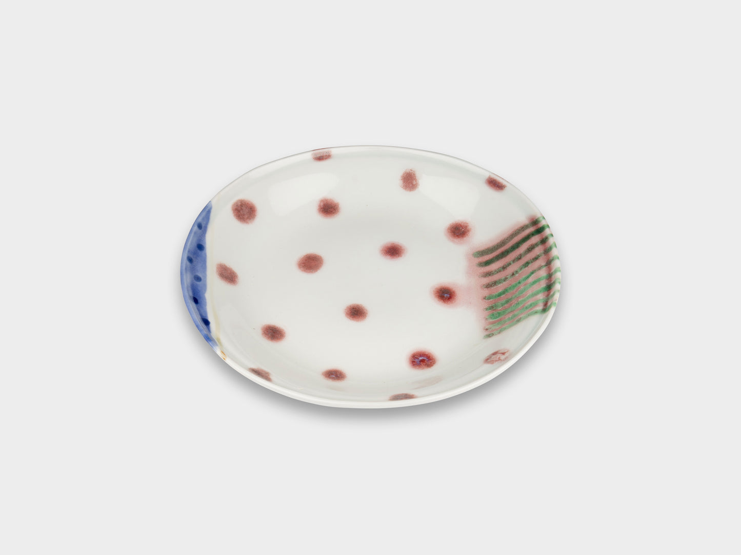 Furukawa Shozo Tatara Round Plate Red Dots