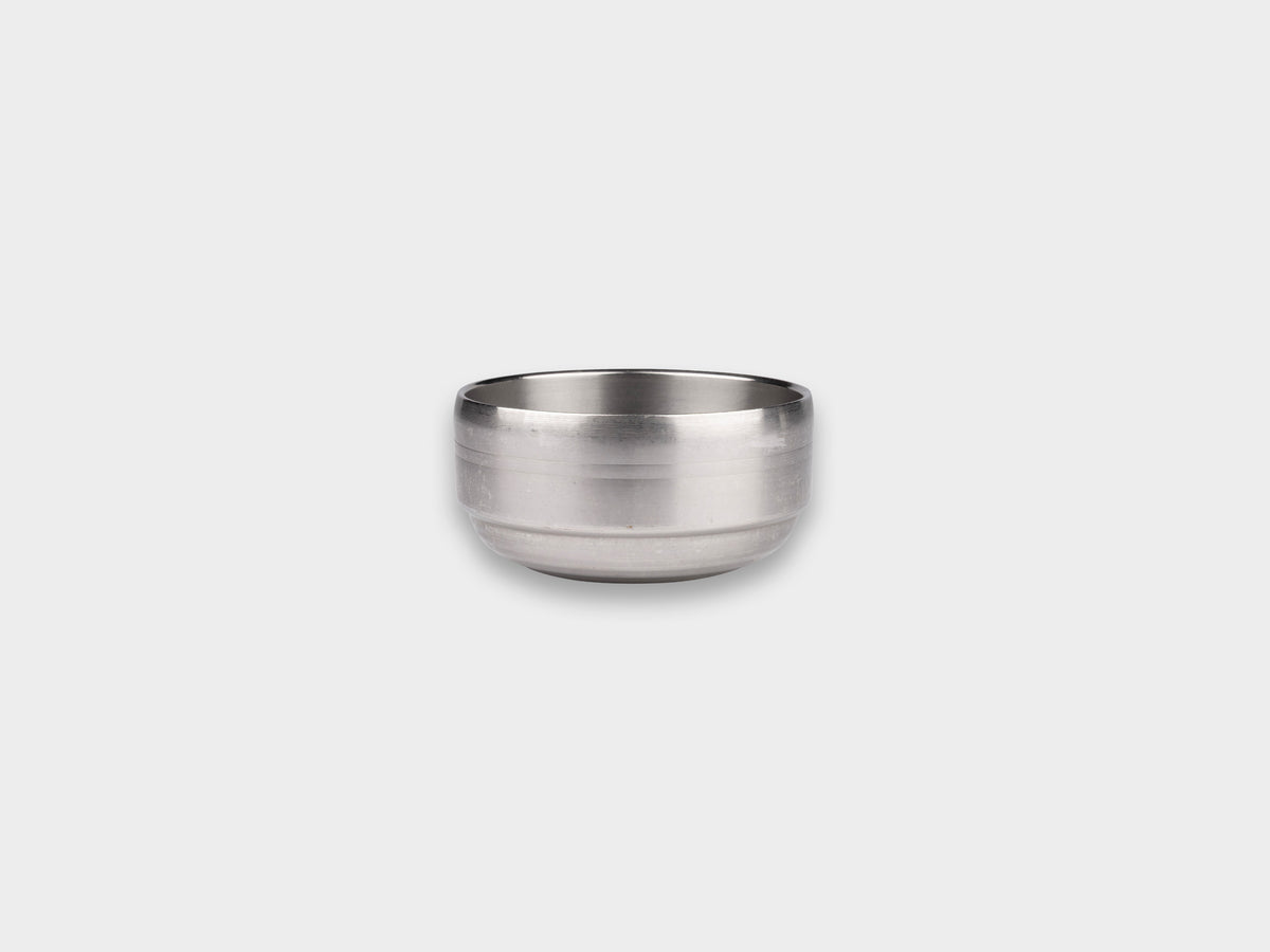 KM Stainless Insulated Ripple Rice Bowl Used