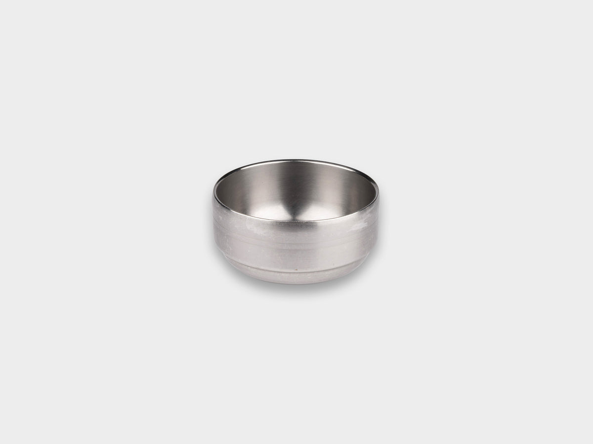 KM Stainless Insulated Ripple Rice Bowl Used