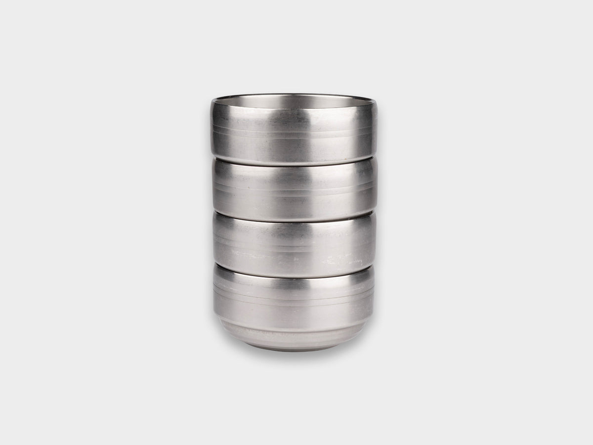 KM Stainless Insulated Ripple Rice Bowl Used