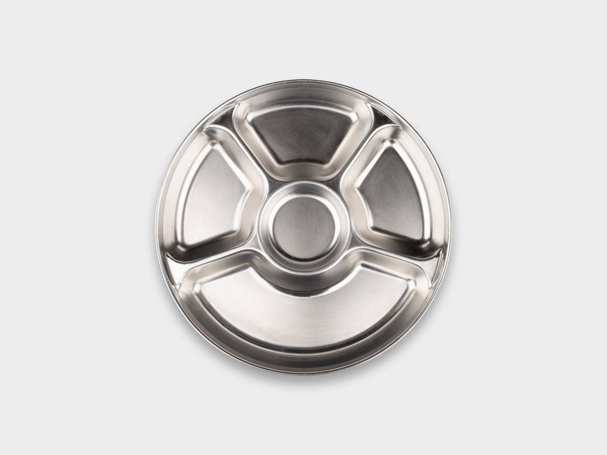 KM Stainless Rounded Snack Plate Used