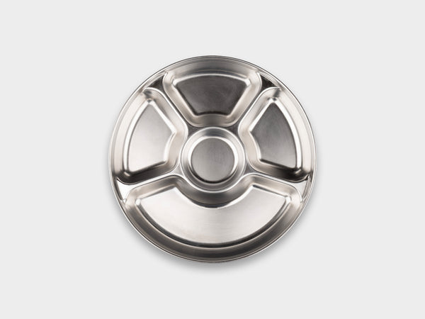 KM Stainless Rounded Snack Plate Used