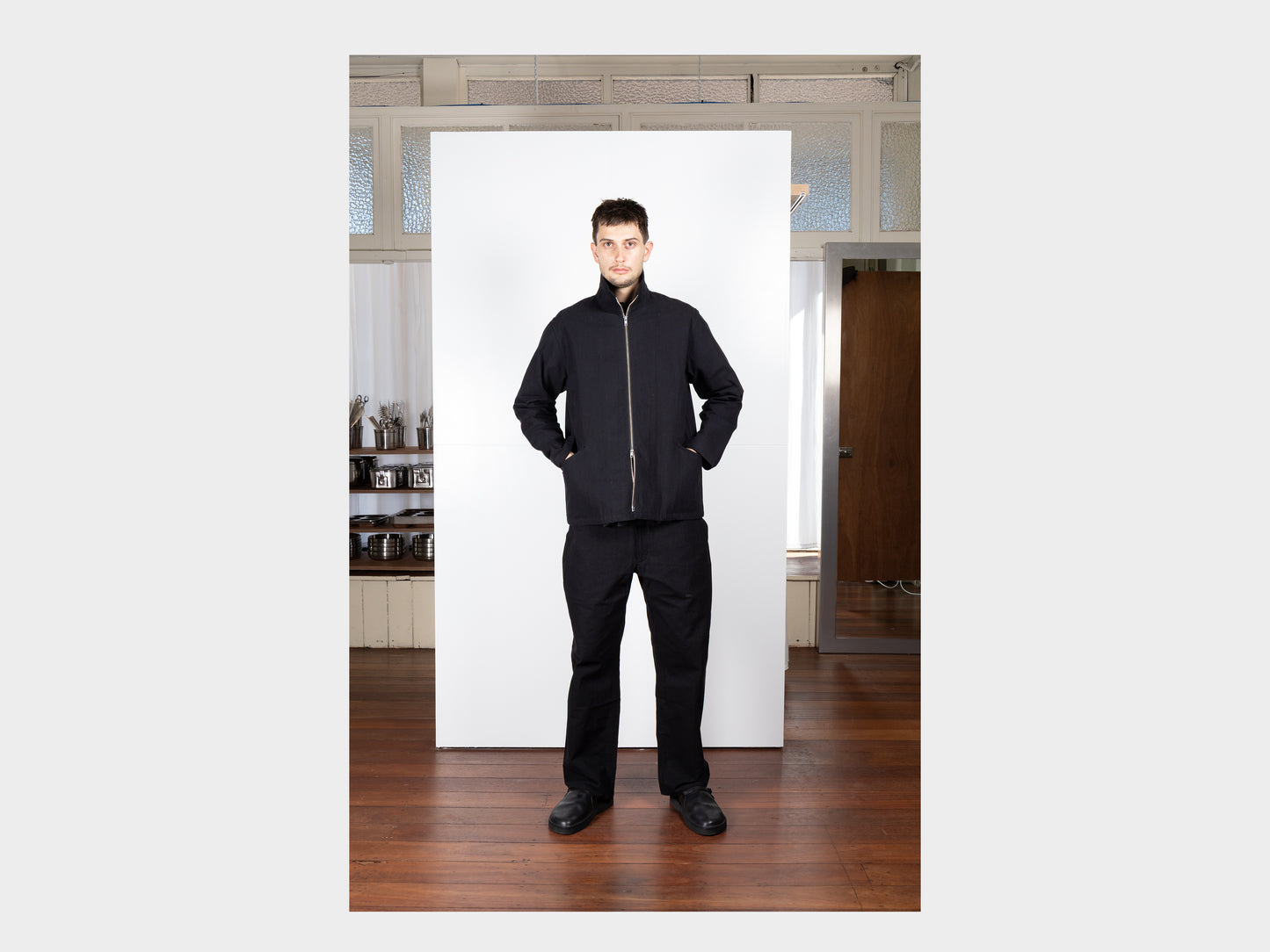 R0S3 "Track Shirt" Black Wash