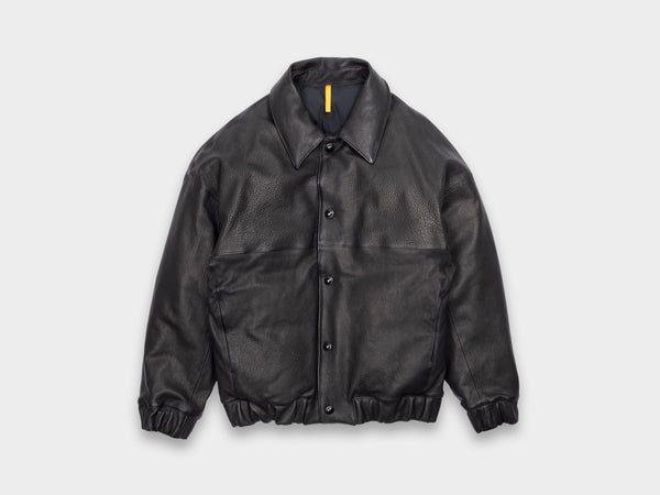R19D3 "Down Blouson" Black Eco Deerskin