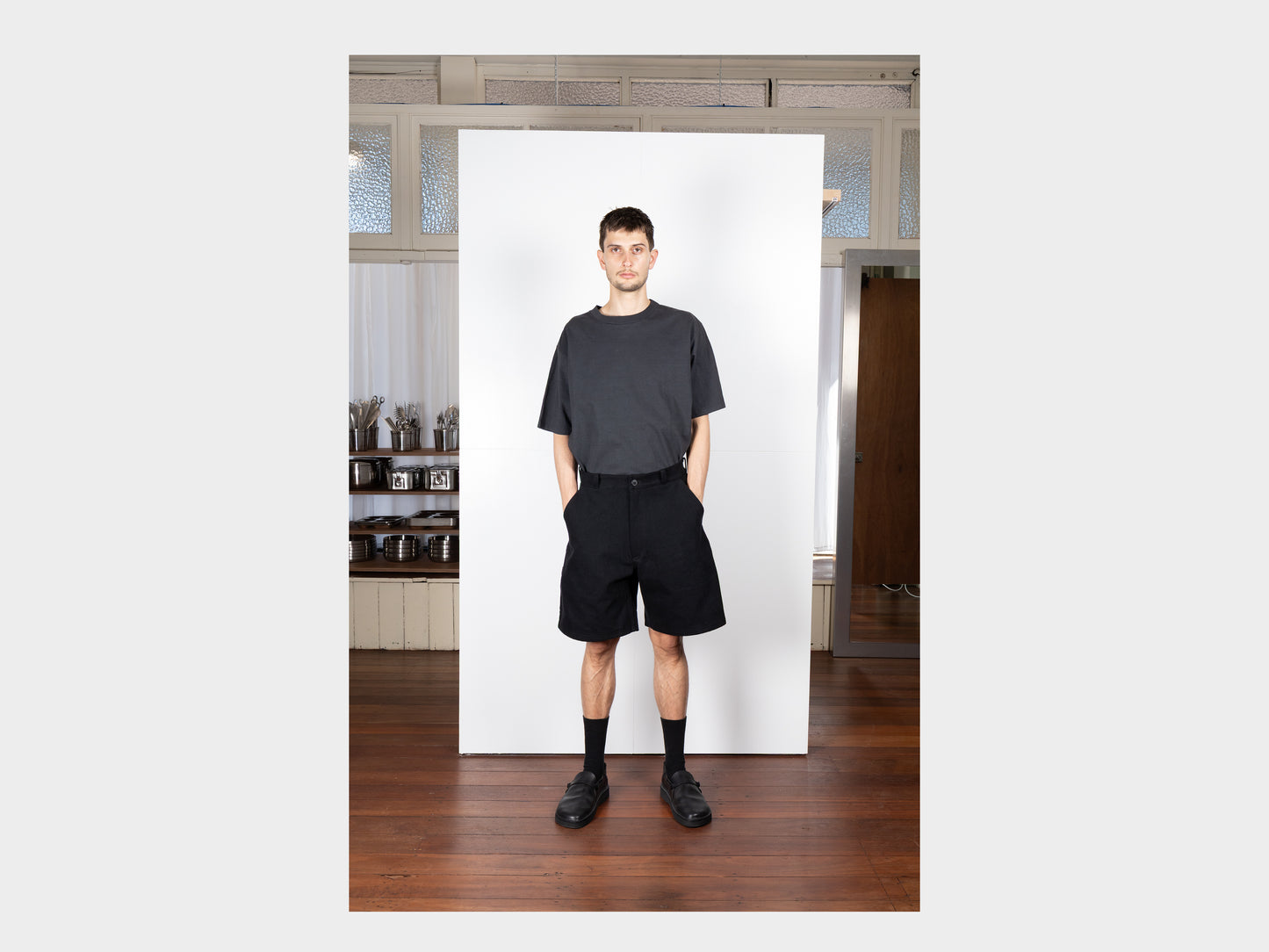 R19J7 "Jebok Shorts" All Black Denim