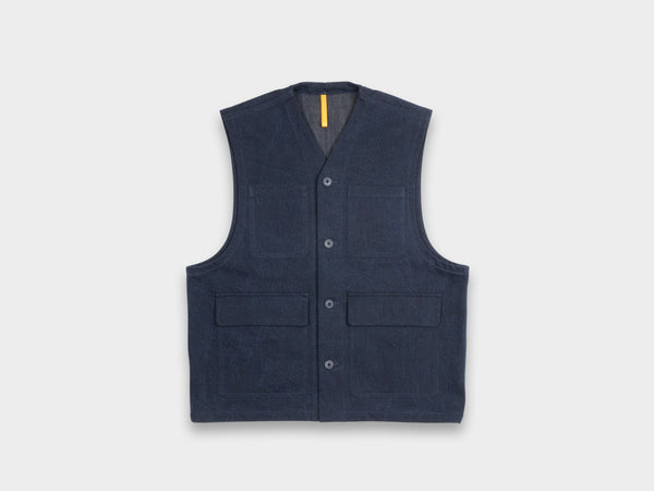 R20J5 "Jebok Vest" Blue Sumi Organic Denim