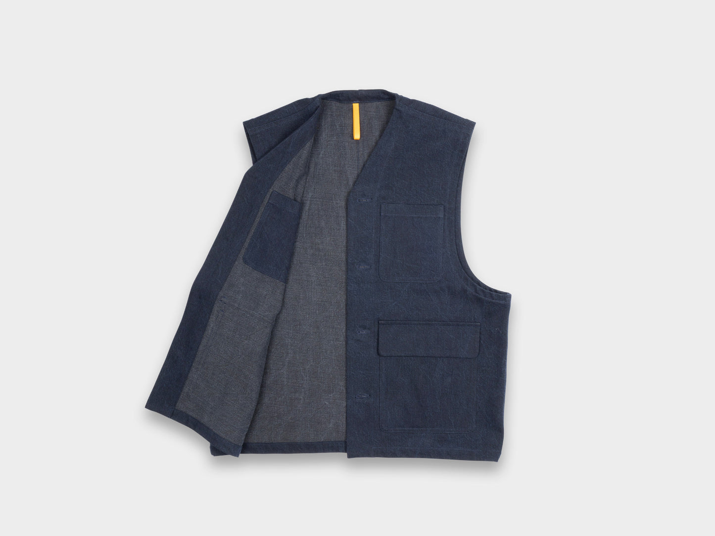 R20J5 "Jebok Vest" Blue Sumi Organic Denim