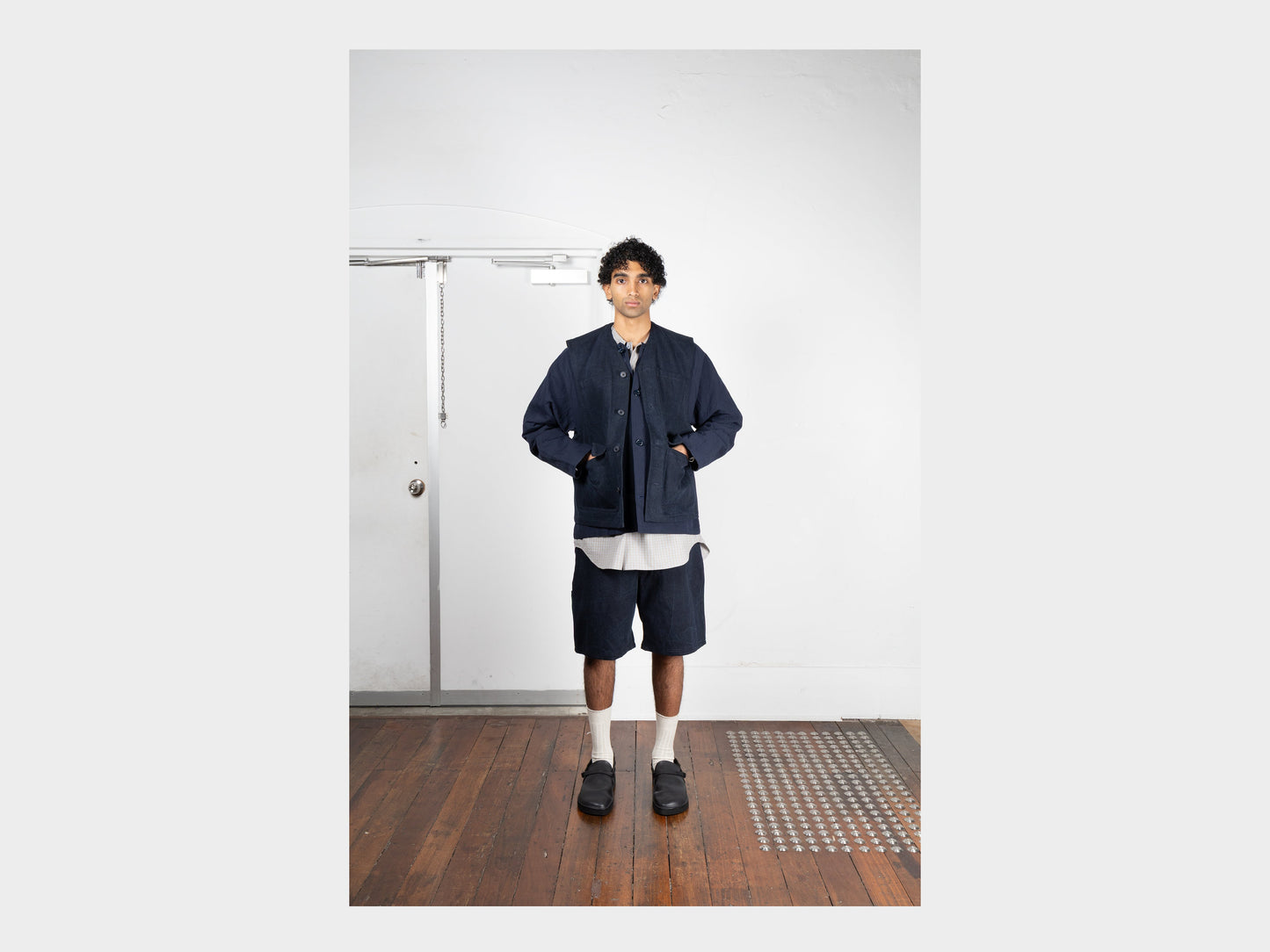 R20J5 "Jebok Vest" Blue Sumi Organic Denim