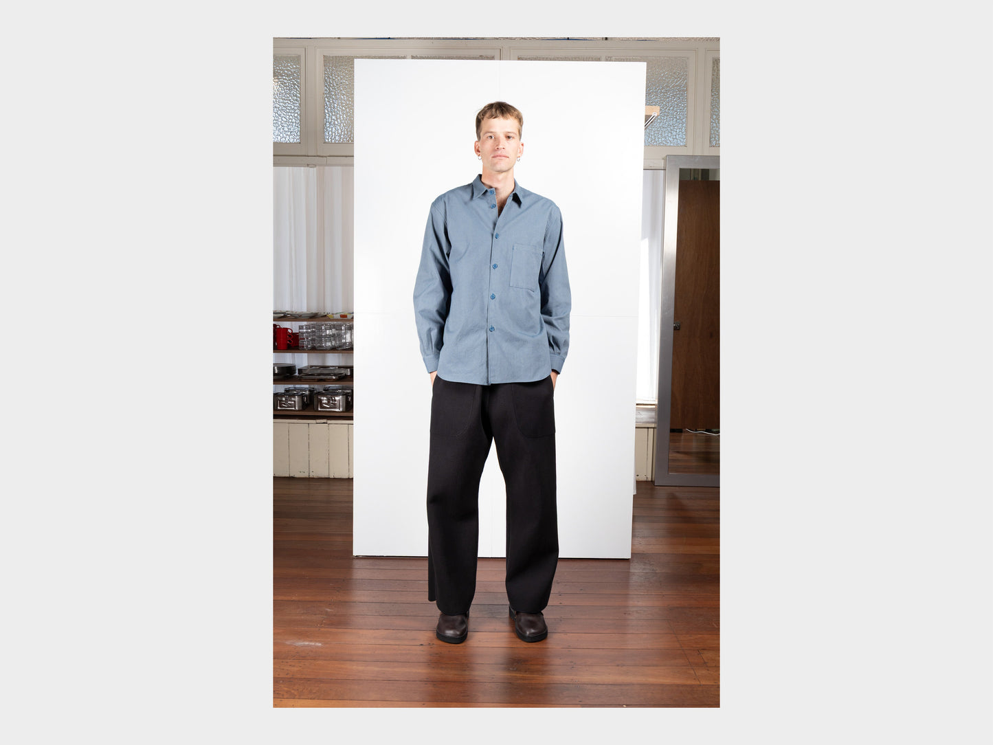 R21S8 "Weather Shirt PK" Petrol Oxford