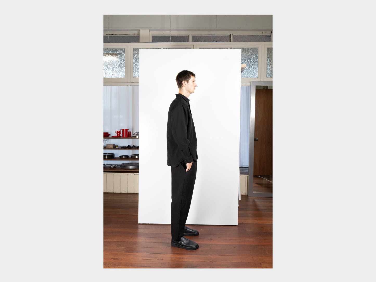 SPS8 "Weather Shirt" Roll–dyed Black Linen