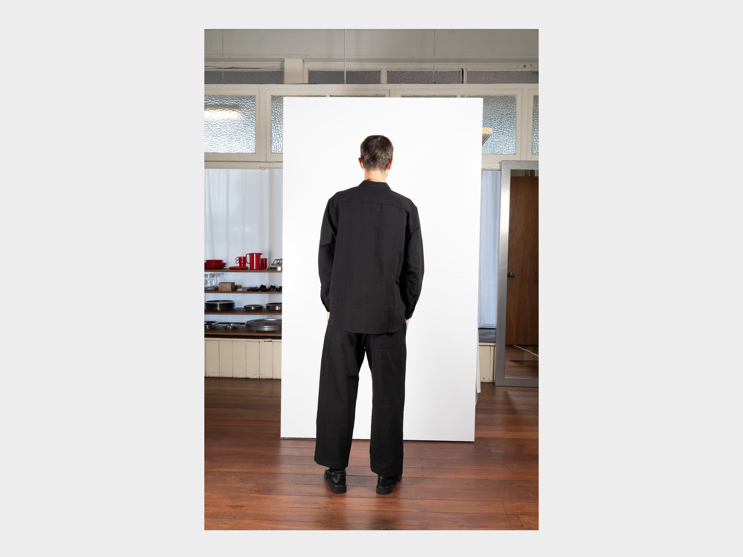 SPS8 "Weather Shirt" Roll–dyed Black Linen