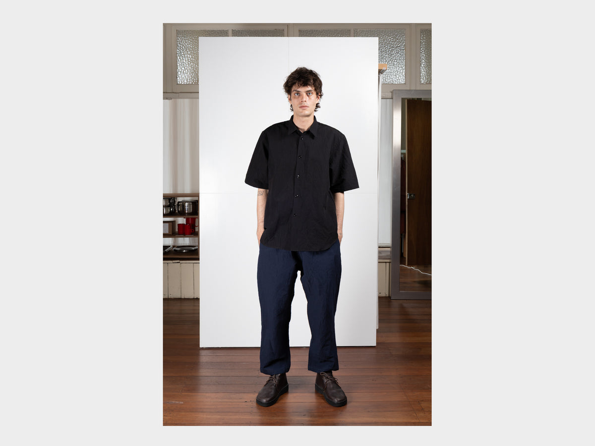SPS9 "S/S Weather Shirt" Black Linen