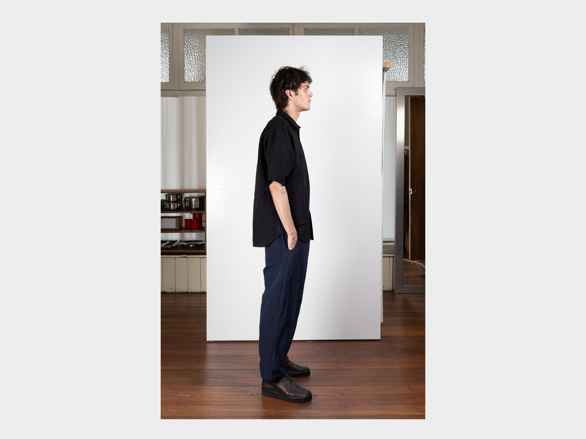 SPS9 "S/S Weather Shirt" Black Linen