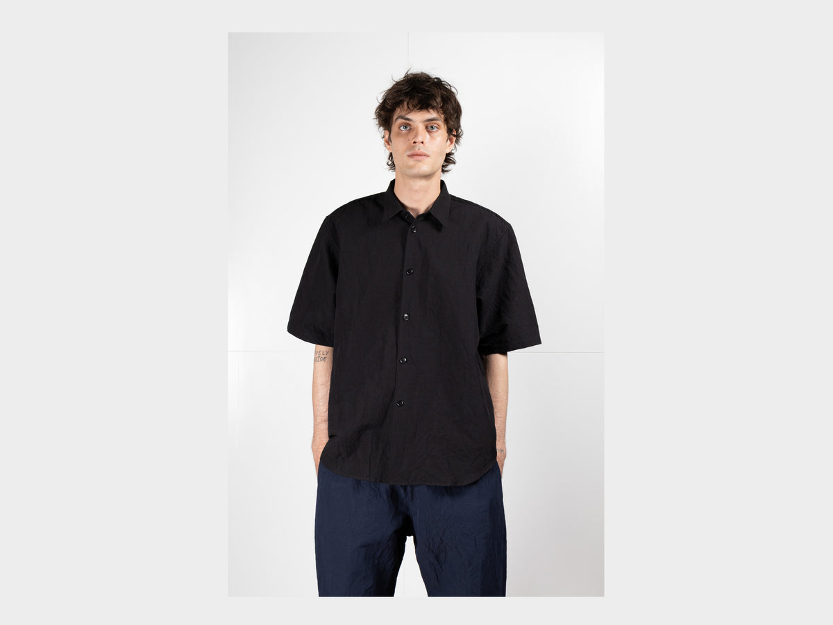 SPS9 "S/S Weather Shirt" Black Linen