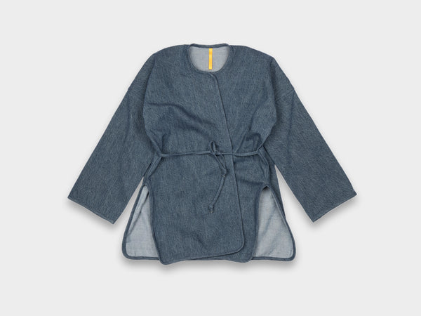 W-R19S7 "Long Cross Cardigan" Fade Denim