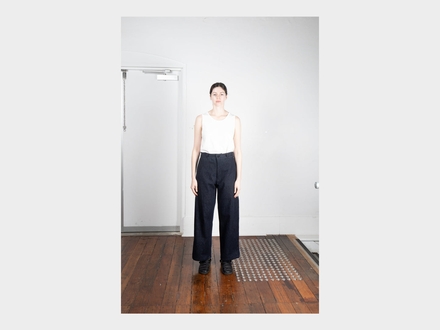 W-R20P4 "High-Wide Pants" Navy Slub Denim
