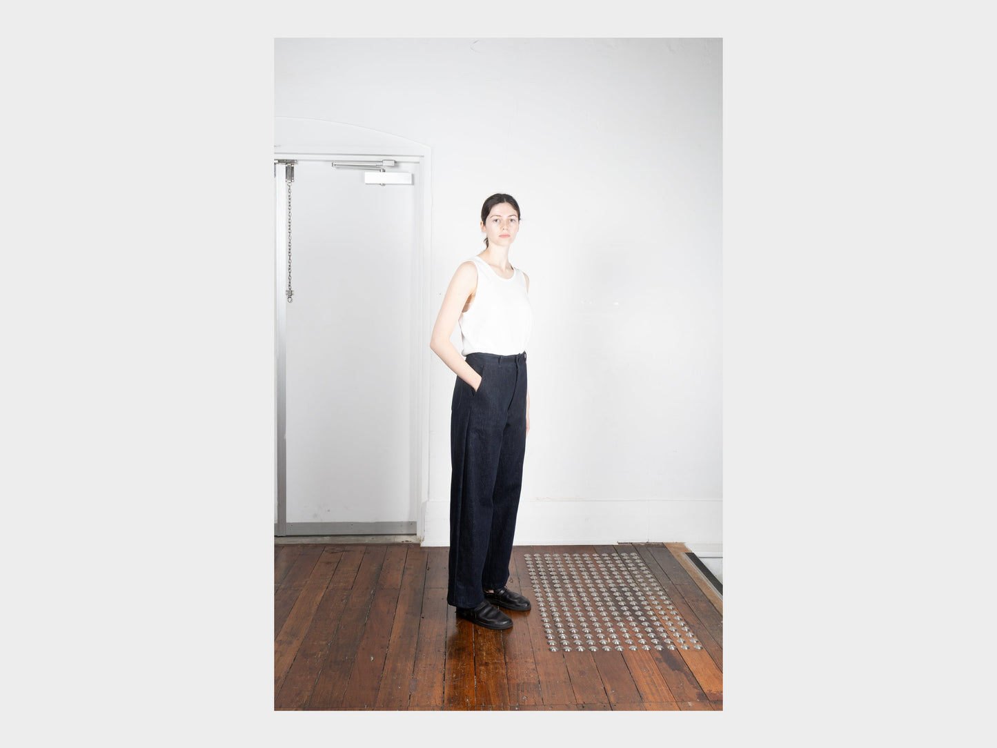 W-R20P4 "High-Wide Pants" Navy Slub Denim