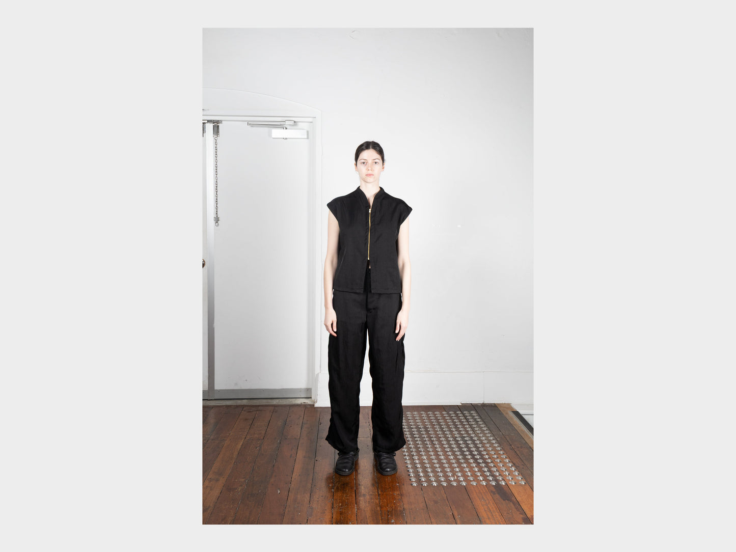 W-R20P4 "High-Wide Pants" Black School Canvas