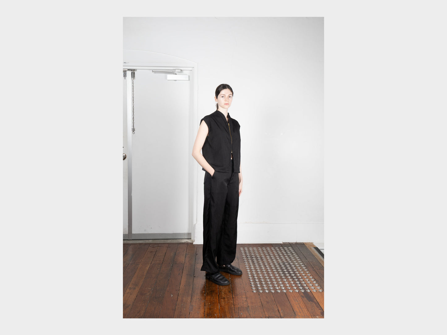 W-R20P4 "High-Wide Pants" Black School Canvas