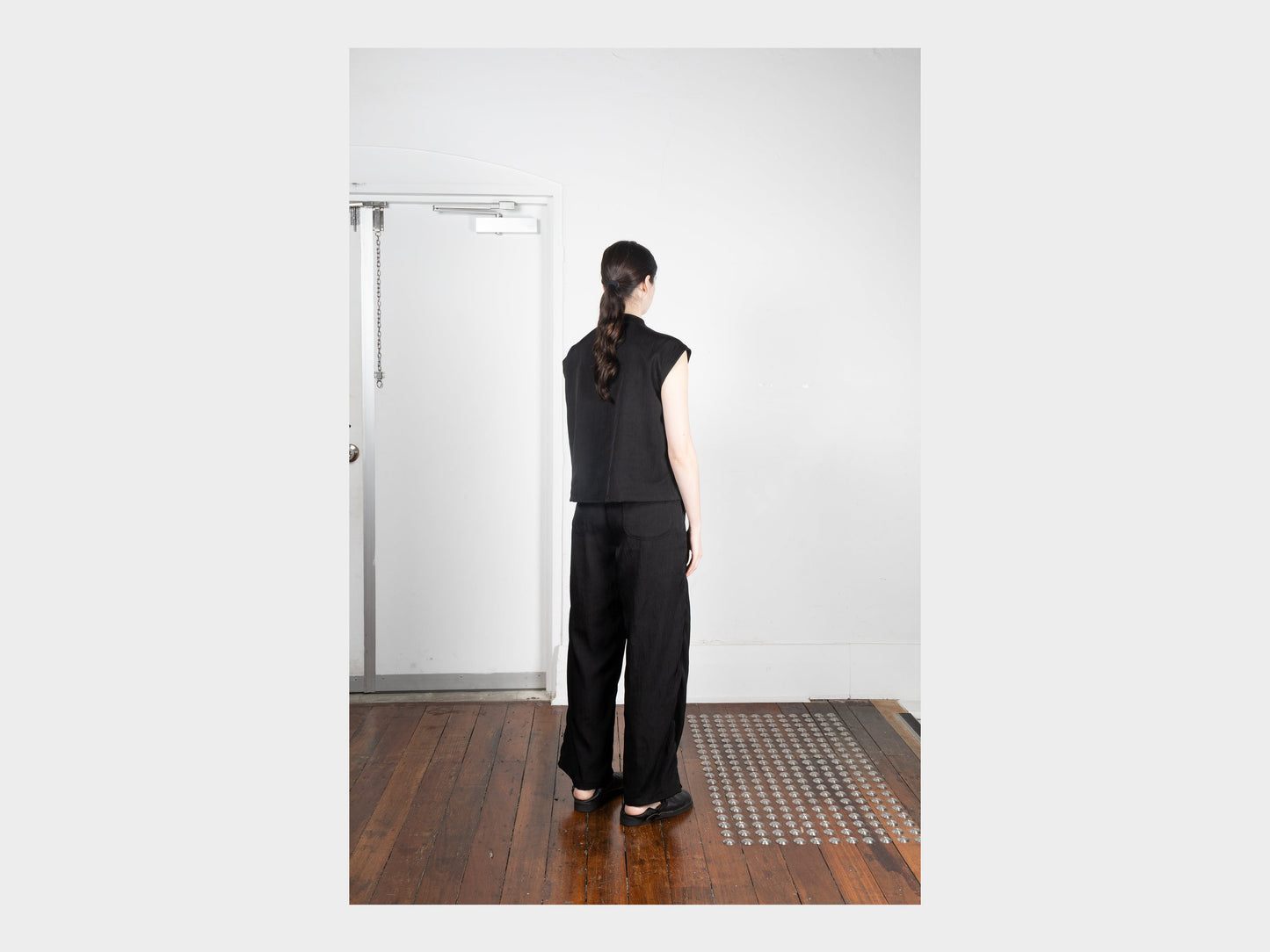 W-R20P4 "High-Wide Pants" Black School Canvas