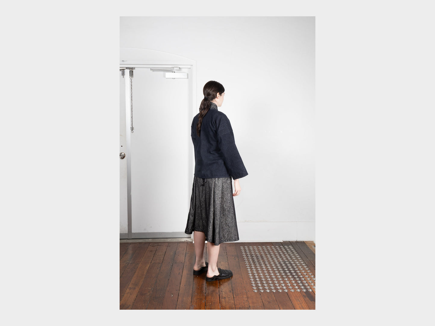 W-R20S7 "Cross Cardigan" Navy Slub Denim