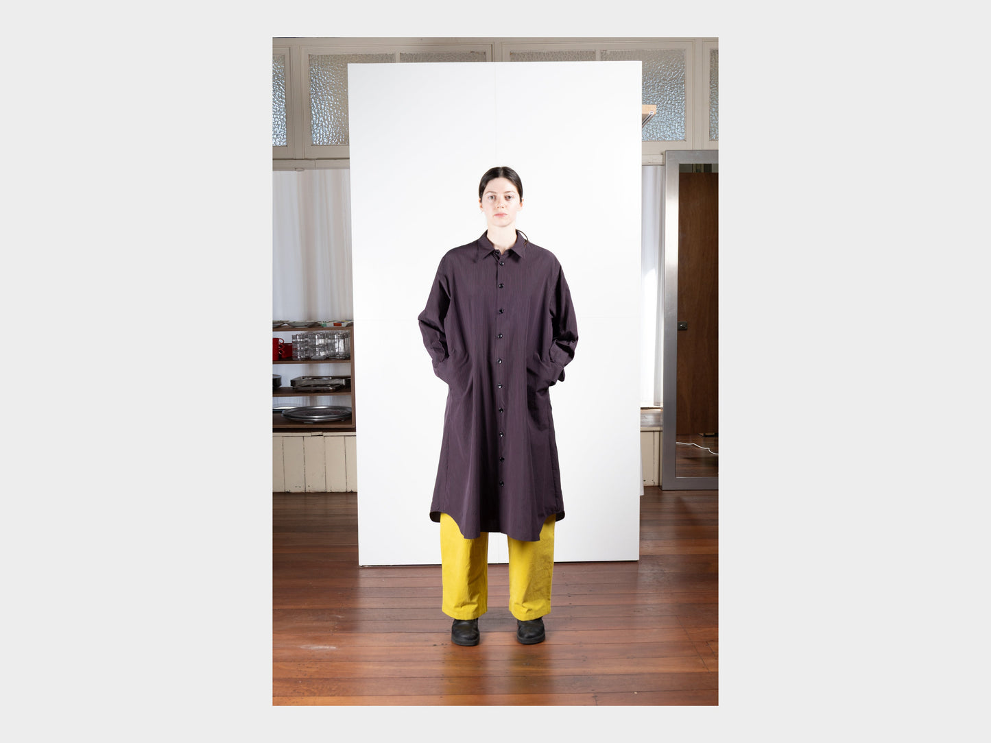 W–R21A1 "Shirt Dress" Pink Pin