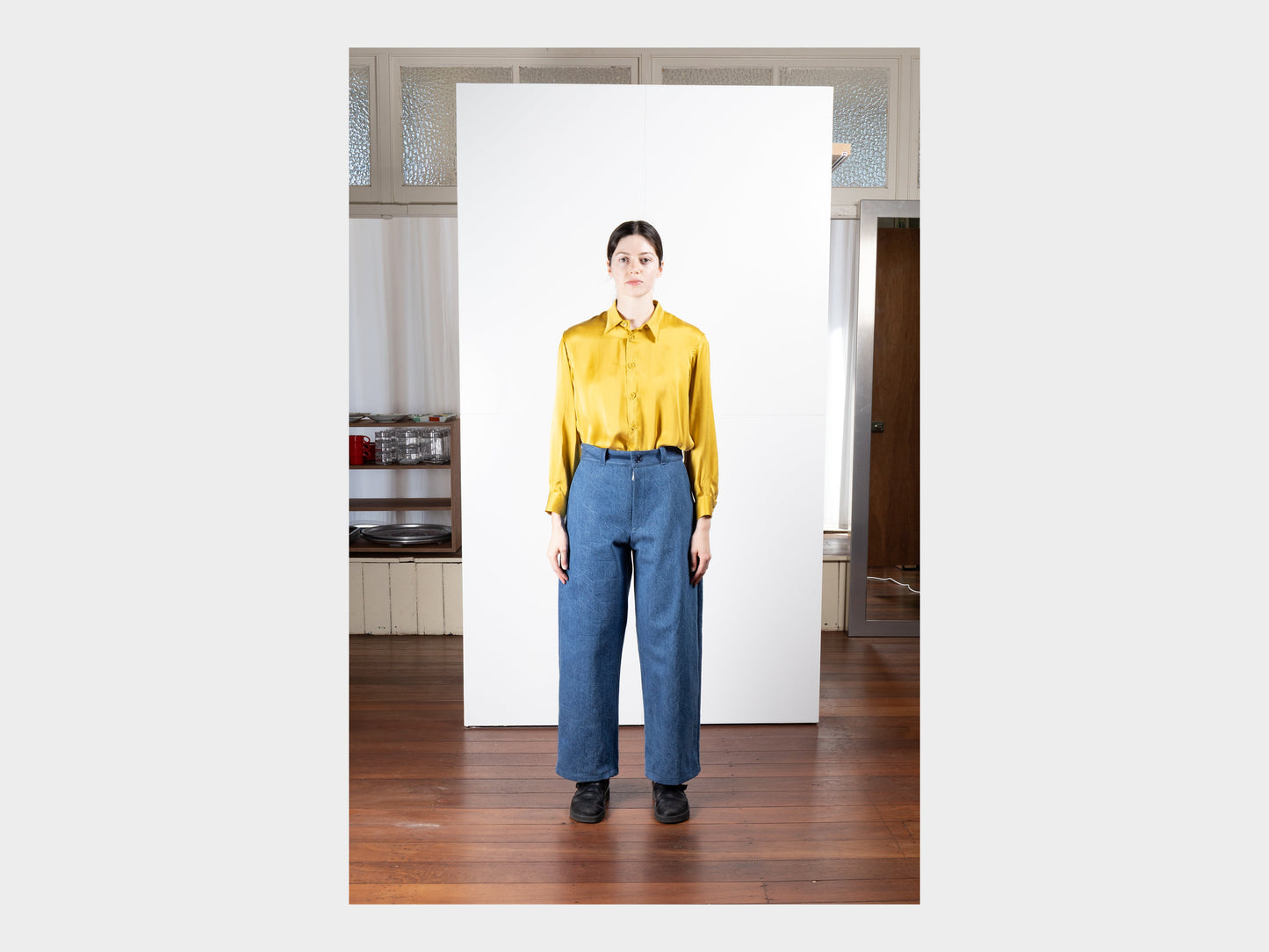 W–R21P4 "High-Wide Pants" Organic Stone Denim