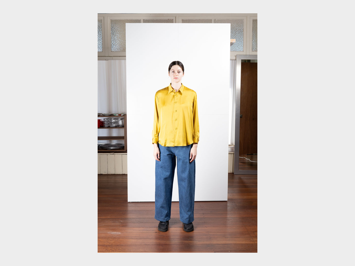 W–R21P4 "High-Wide Pants" Organic Stone Denim