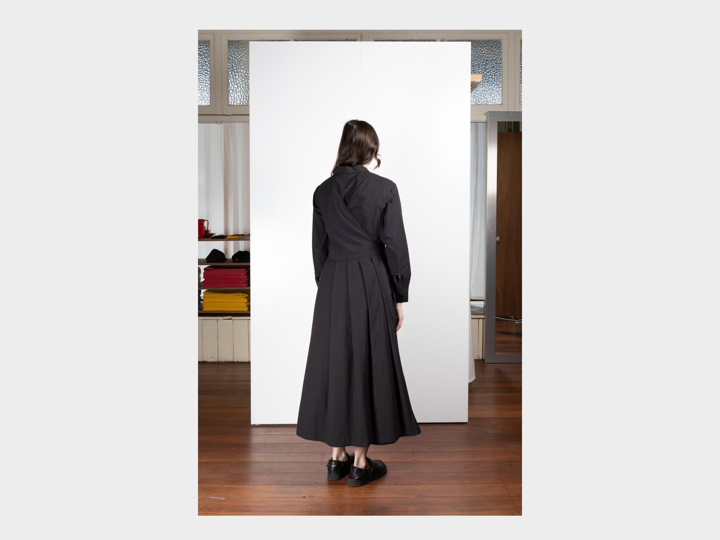 W-R0A8 "Korean Apron Dress" Black Weather