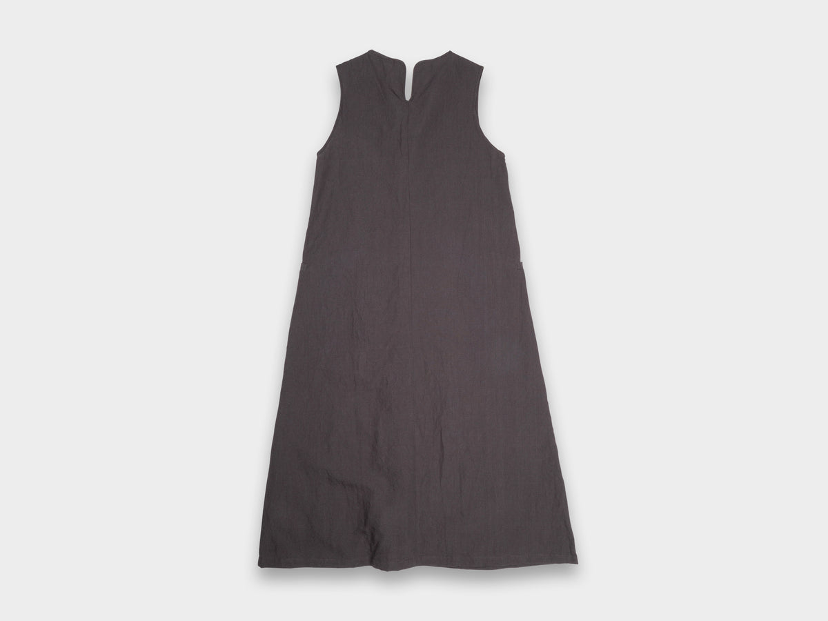W-SPA5 "V Dress" Earth Linen
