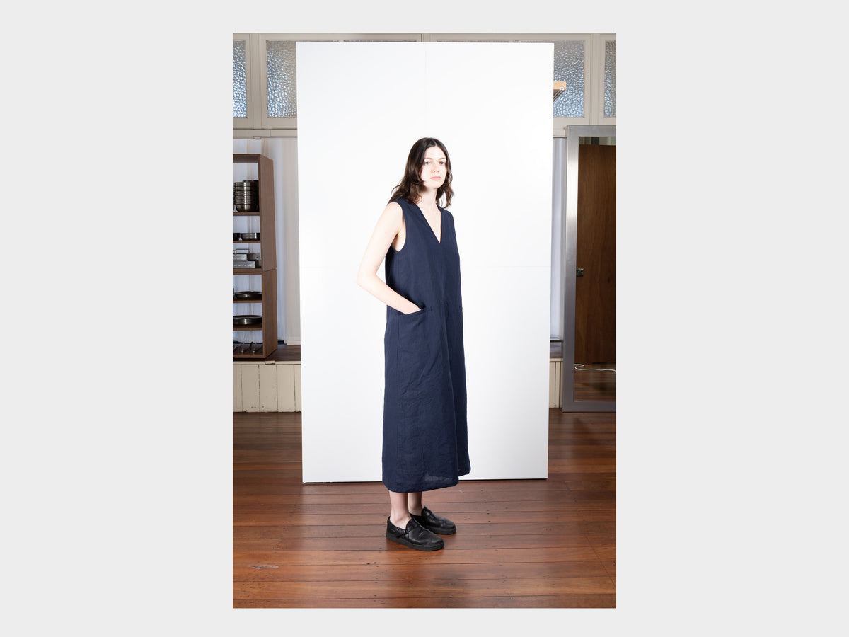 W-SPA5 "V Dress" Pacific Linen