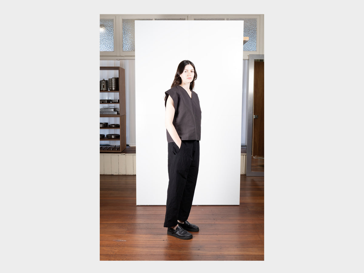 W-SPS5 "Box Shirt" Earth Linen
