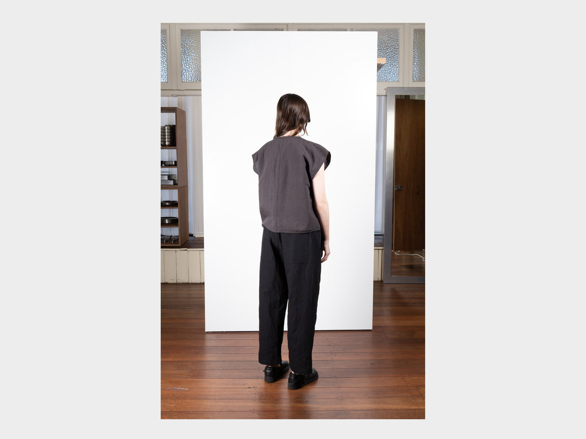 W-SPS5 "Box Shirt" Earth Linen
