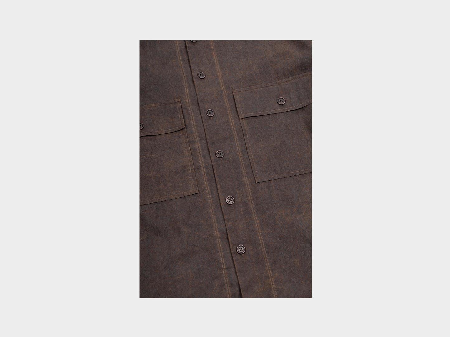 Evan Kinori Big Shirt Mud Dyed Brown